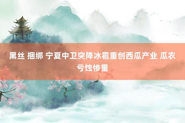 黑丝 捆绑 宁夏中卫突降冰雹重创西瓜产业 瓜农亏蚀惨重