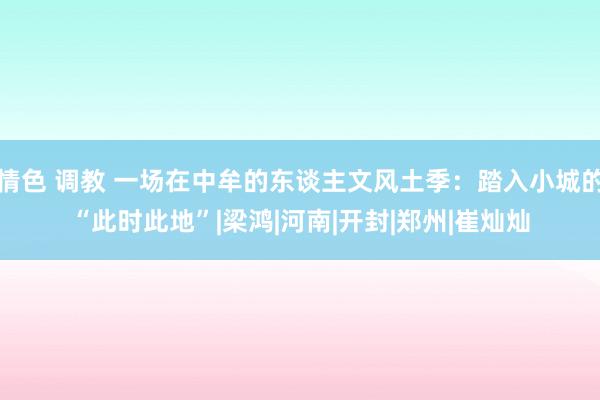 情色 调教 一场在中牟的东谈主文风土季：踏入小城的“此时此地”|梁鸿|河南|开封|郑州|崔灿灿